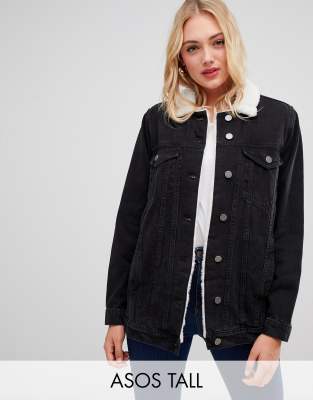 asos black denim jacket womens