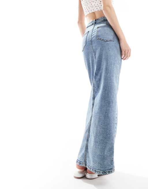 Denim midi skirt clearance tall