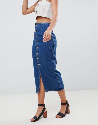 asos denim midi skirt