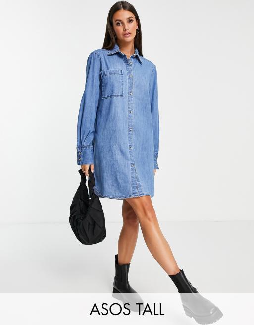 Tall denim shop shirt dress