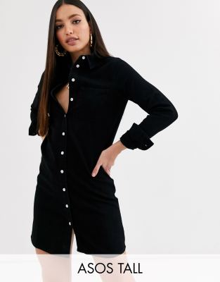 black dress with denim shirt