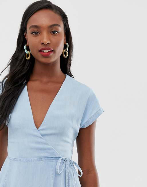 Asos denim shop wrap dress