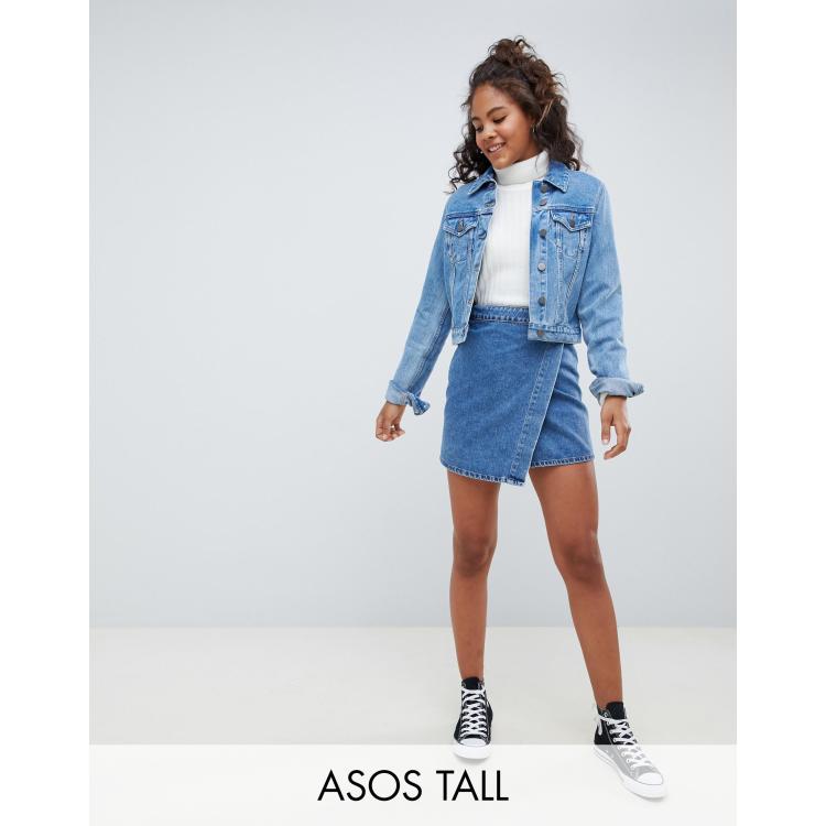 ASOS Design Denim Mini Wrap Skirt