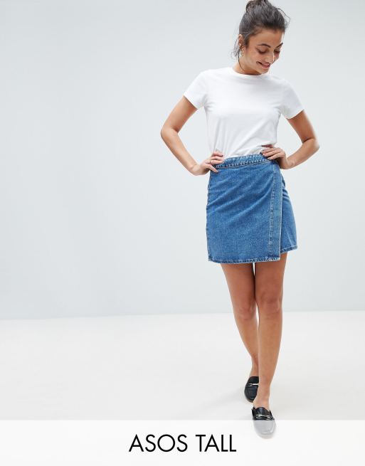 Jean store wrap skirt