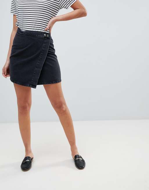 Asos denim wrap skirt hotsell