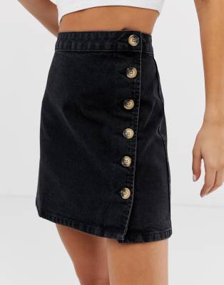 black tall denim skirt