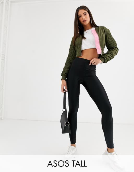 ASOS DESIGN disco high waisted legging in black