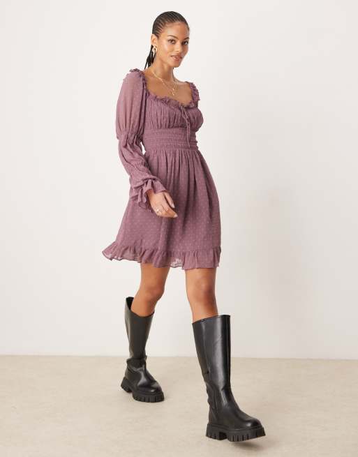 red dobby milkmaid skater dress Red Dobby Milkmaid Skater Dress
