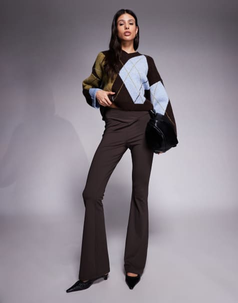 ASOS DESIGN Tall – Dopasowane kawowe spodnie o prostym kroju - view 1