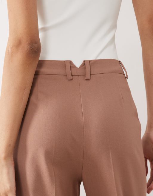 ASOS DESIGN Tall – Dopasowane kawowe spodnie o prostym kroju, 4 z 5