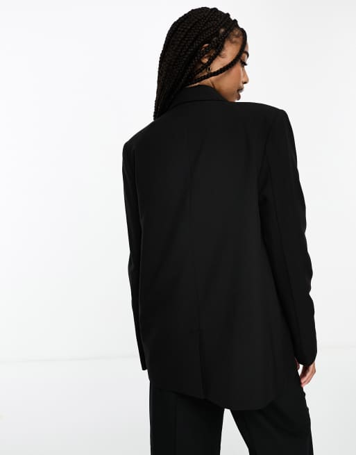 ASOS DESIGN Tall double breasted blazer in black ASOS