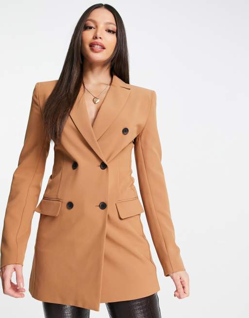 Tan double breasted on sale coat