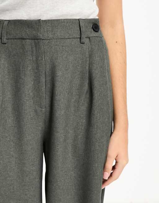 ASOS DESIGN Tall pull on pants in gray stripe