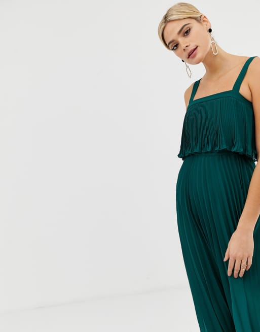 Asos design double layer pleated cami hot sale midi dress