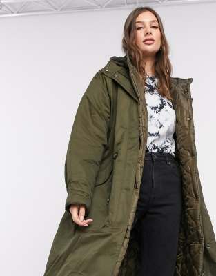 asos quilted parka