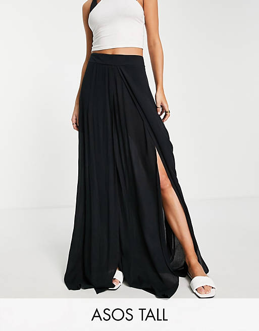 kontrast Mindre smal ASOS DESIGN Tall double split beach sarong skirt | ASOS