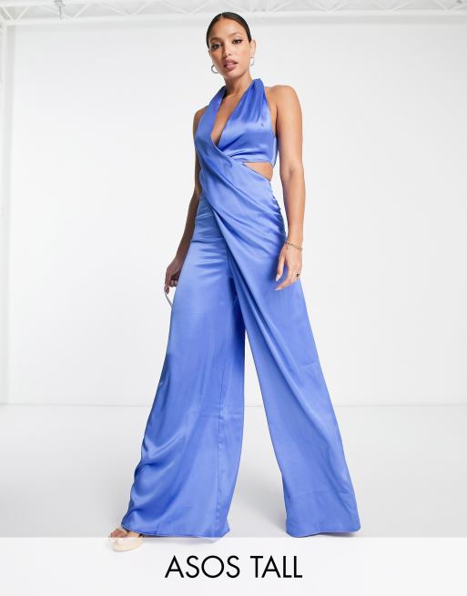 Cross halter sale jumpsuit