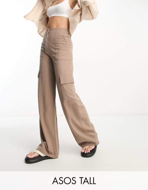 Drawstring-detail Cargo Pants - Cream - Ladies