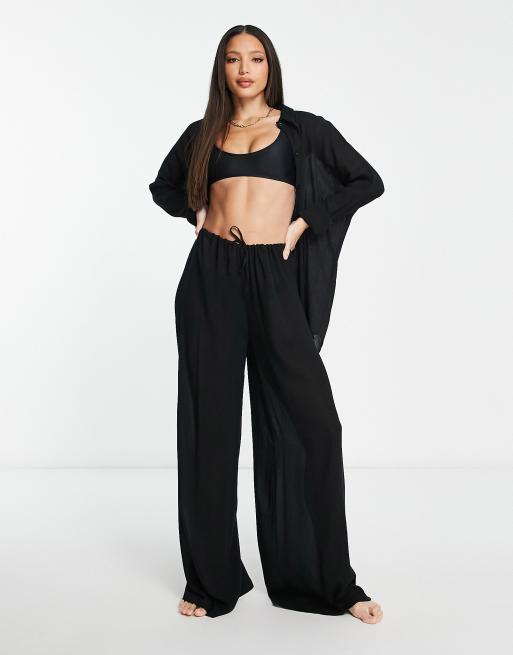 ASOS DESIGN oversized mesh shirt in black - BLACK