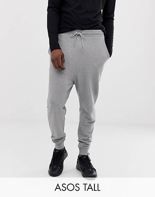 ASOS DESIGN Tall drop crotch sweatpants in gray marl | ASOS