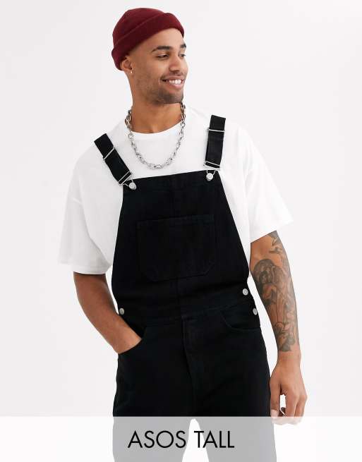 ASOS DESIGN Tall dungarees in black