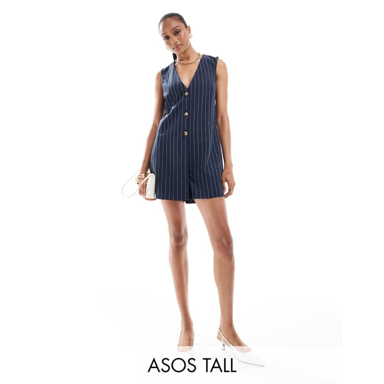 ASOS DESIGN Tall – Durchgeknöpfter, maßgeschneiderter Playsuit mit 