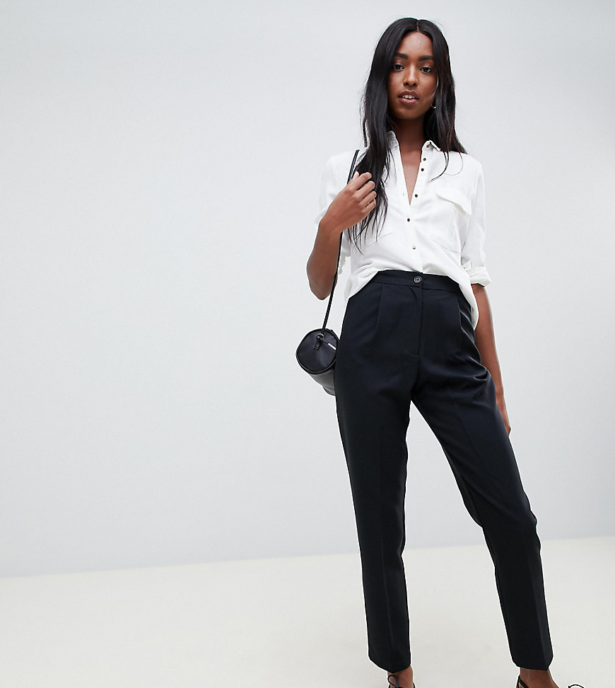 ASOS Design - Tall - Effen smaltoelopende broek met elastiek-Zwart
