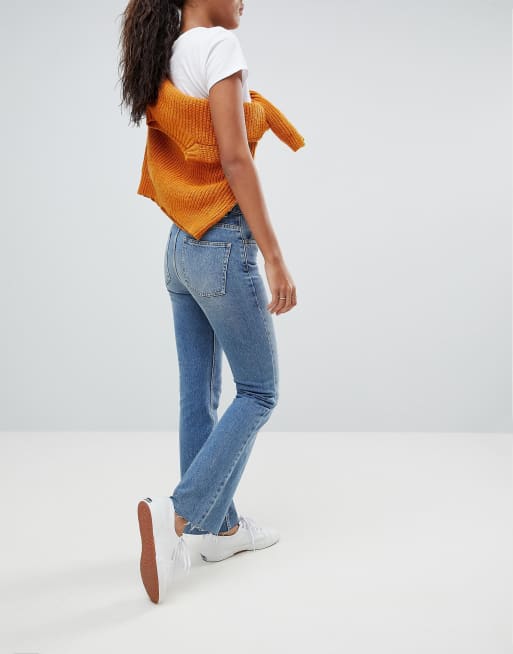 ASOS DESIGN Tall Egerton rigid cropped flare jeans in vintage mid wash