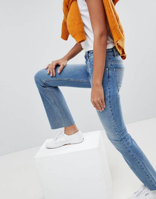 ASOS DESIGN Tall Egerton rigid cropped flare jeans in vintage mid wash