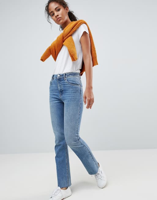 ASOS DESIGN Tall Egerton rigid cropped flare jeans in vintage mid wash