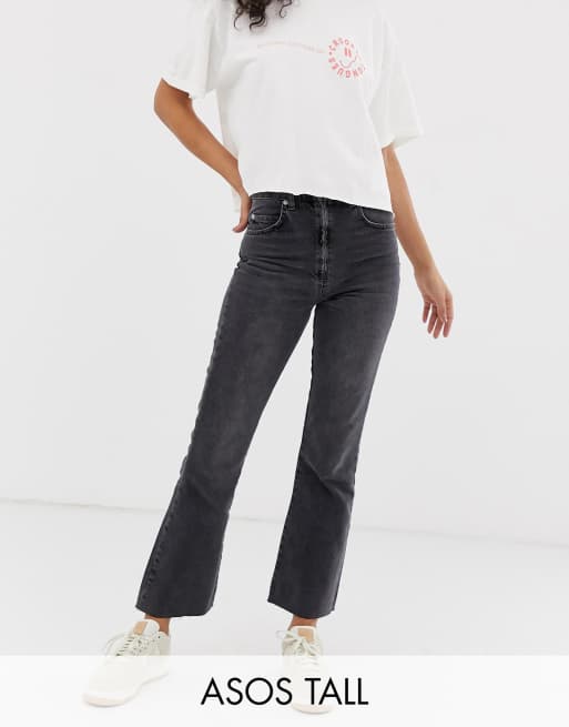 ASOS DESIGN flared jeans in washed black