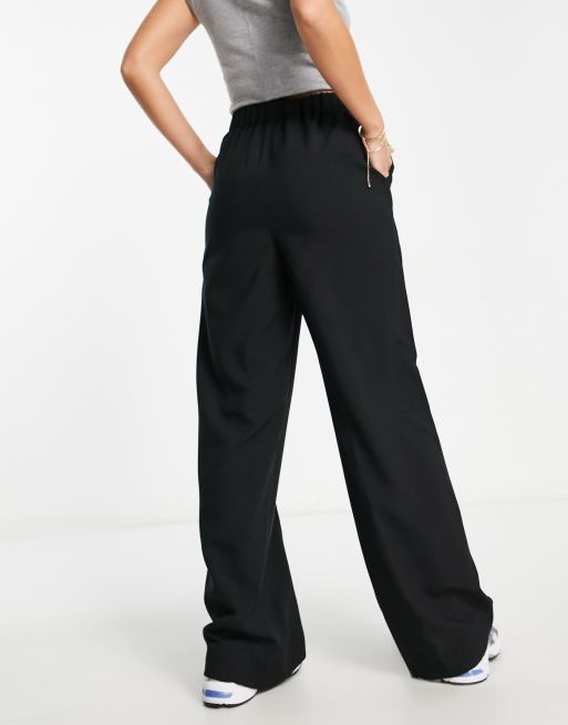 ASOS DESIGN Tall elastic waist tailored trouser in black