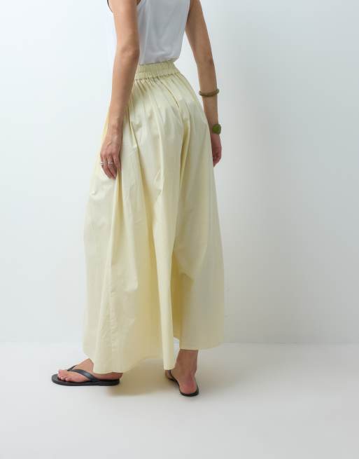 ASOS DESIGN Tall elasticated waist volume maxi skirt in buttermilk, 5 of 5
