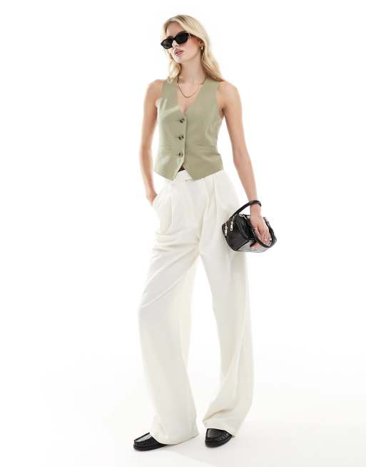 ASOS DESIGN Tall – Elegante Hose in Creme mit weitem Bein, 3 von 5