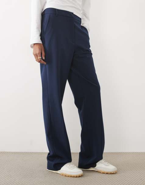 ASOS DESIGN Tall – Elegante, schmal geschnittene Hose in Marineblau mit geradem Schnitt - view 1