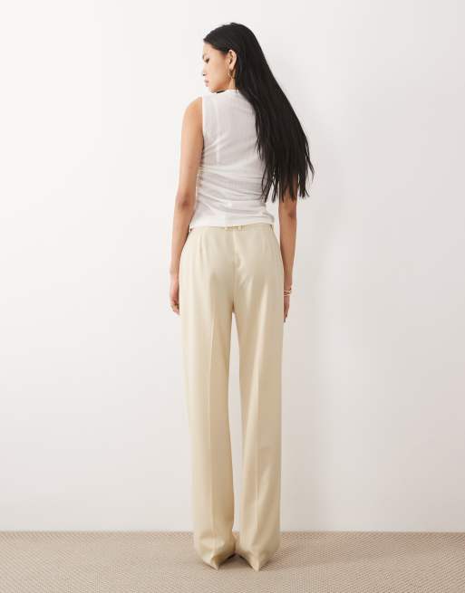 ASOS DESIGN Tall - Elegante smalle rechte broek in lichtgeel, 5 van 5