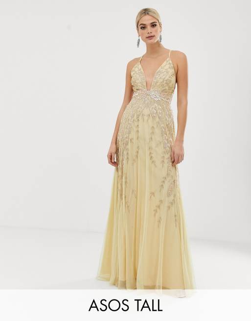 Asos mustard hotsell maxi dress