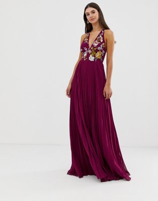 burgundy halter maxi dress