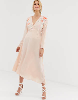 wrap midi dress asos