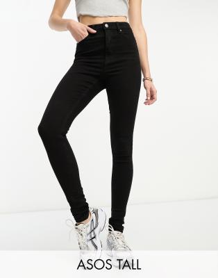 ASOS DESIGN Tall - Enge Jeans in Schwarz