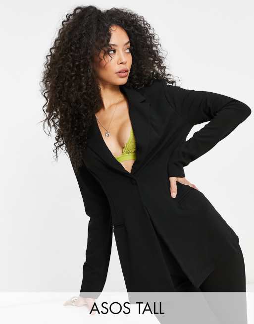 ASOS DESIGN Tall – Enkelknäppt kavaj i jersey
