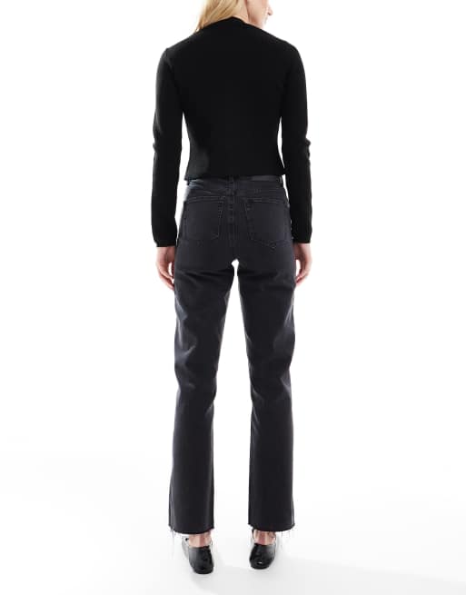 ASOS DESIGN Tall - Enkellange jeans met rechte pijpen in zwart , 2 van 5