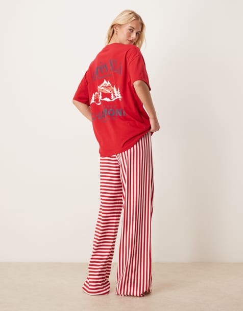 ASOS DESIGN Tall - Ensemble de pyjama avec t-shirt oversize et pantalon ample à imprimé - view 1