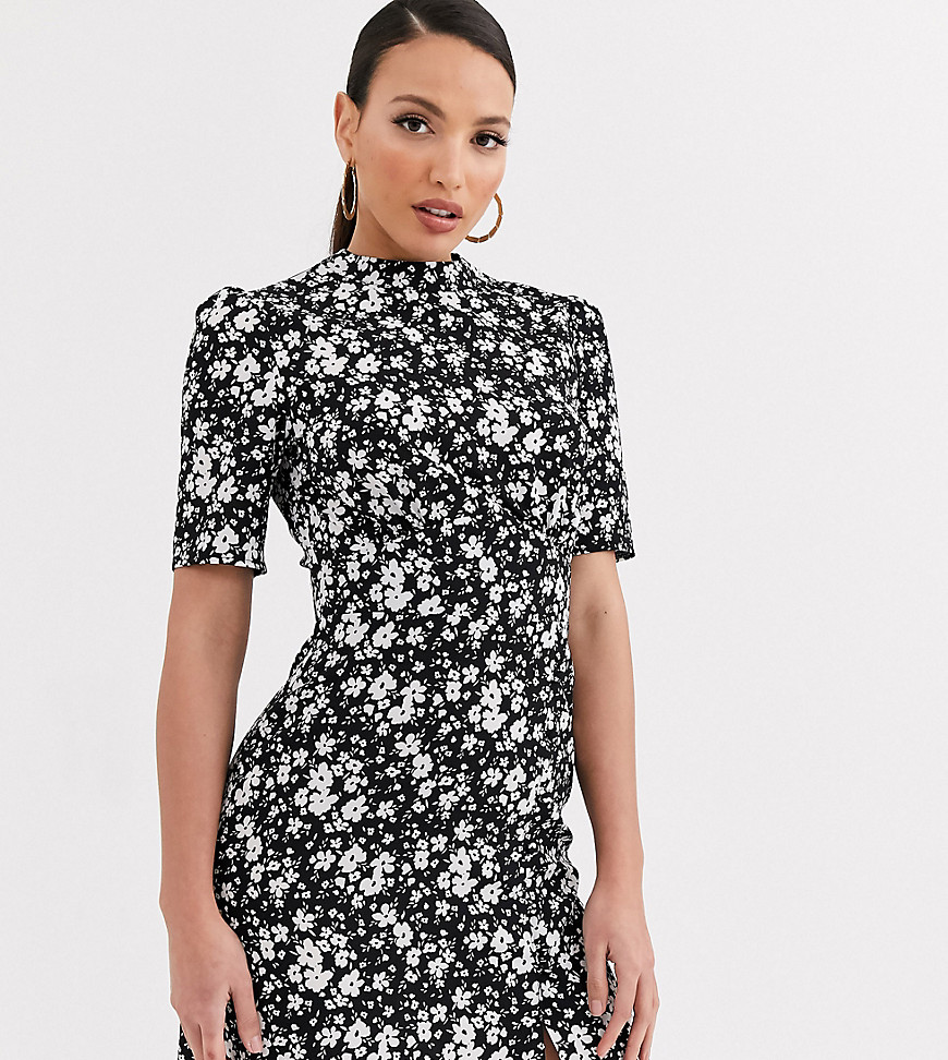 ASOS DESIGN Tall - Exclusieve mini-jurk met knopen en bloemenprint-Multi