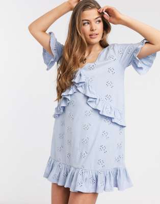asos blue mini dress