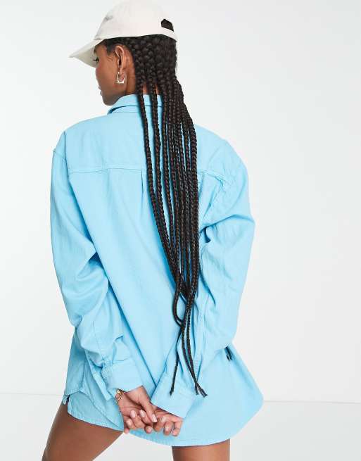 ASOS DESIGN Tall exclusive denim shirt in blue - part of a set, 2 of 4