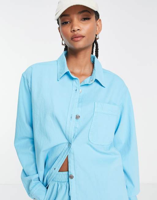 ASOS DESIGN Tall exclusive denim shirt in blue - part of a set, 3 of 4