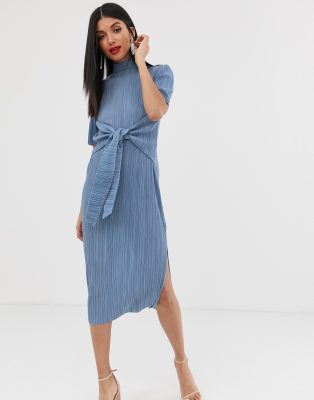 asos plisse midi dress