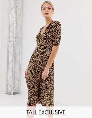 leopard print plisse dress