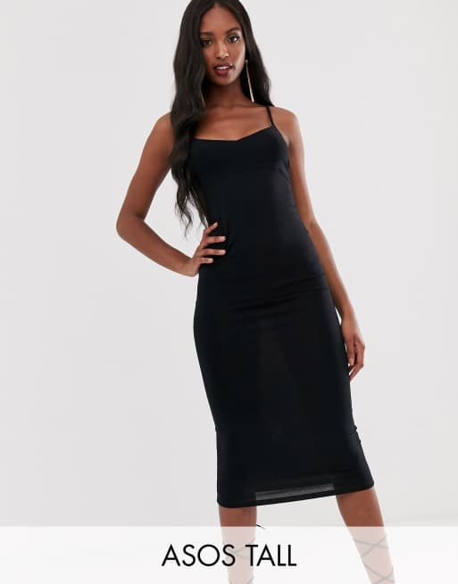 Plain black on sale knee length dress